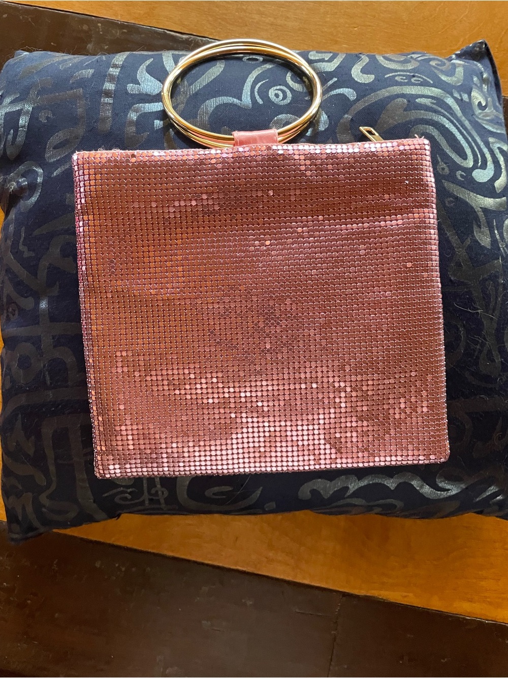 OLIVIA MILLER pink Sequin Ring-Handle Evening Clutch